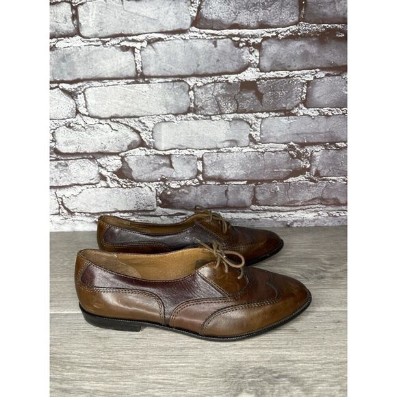 G.H. Bass Tailored Brown Leather Wingtip Lace Oxfords Shoes Women’s 7.5M US/38EU - Picture 14 of 16